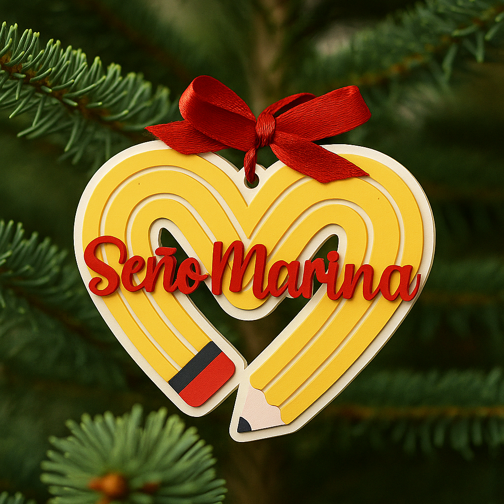 Decoración navideña personalizada para profes