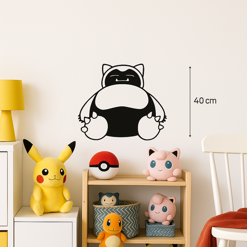 Wall Art de Madera Snorlax. Decoración Infantil Pokémon. Disponible en 20, 30 y 40 cm