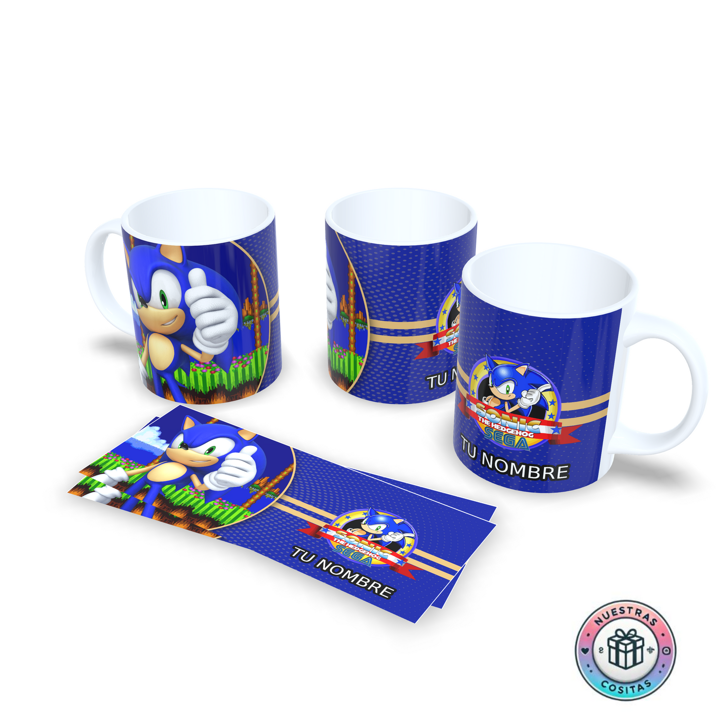 Taza personalizada Sonic el erizo - Regalo original - Nombre incluido