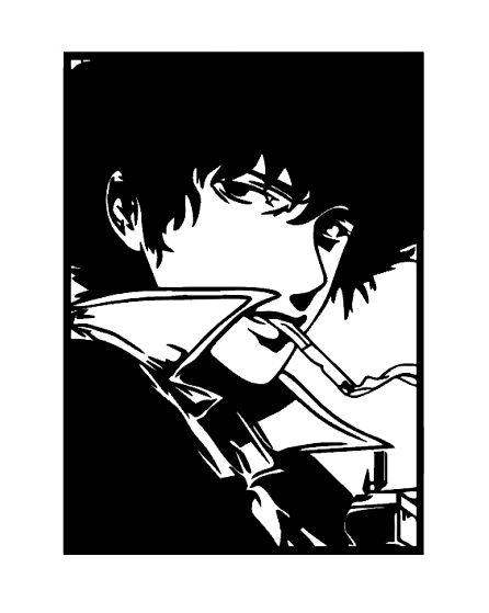 Wall art de Spike Spiegel (Cowboy Bebop). Cuadro hecho en madera.