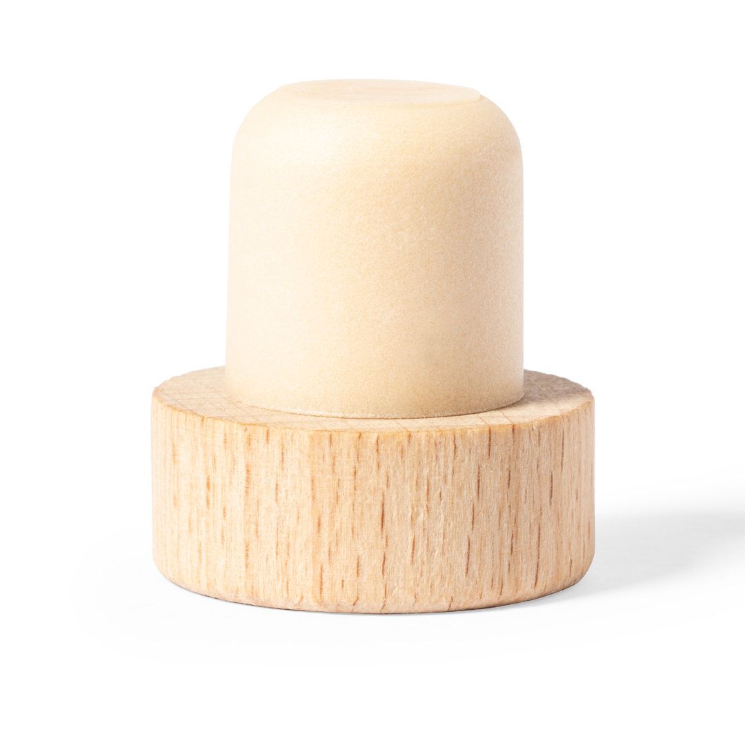 Tapón de Botella Reutilizable en Madera Natural - Personalizable con Grabado Láser
