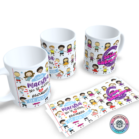 Taza personalizada “Una maestra no se olvida” – Regalo para profesoras