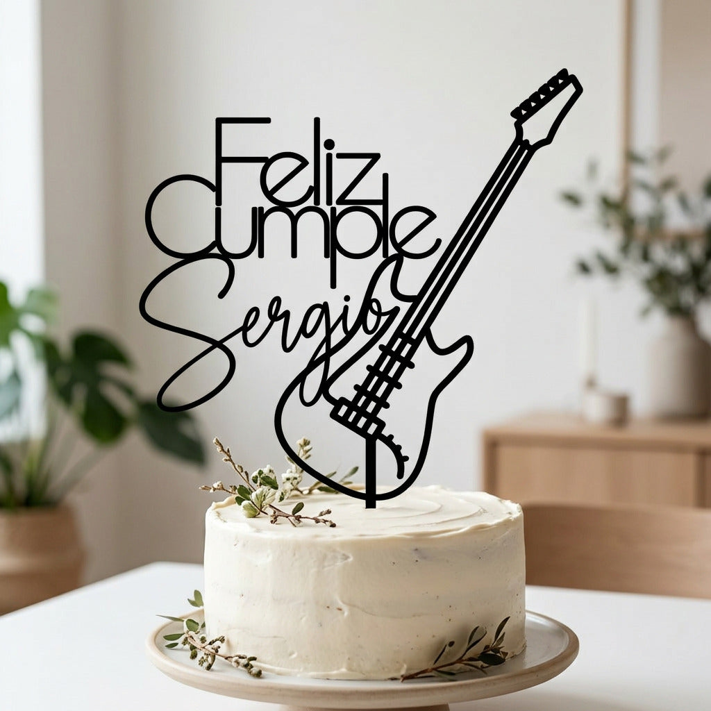 Topper para Tarta Personalizado - Guitarra eléctrica
