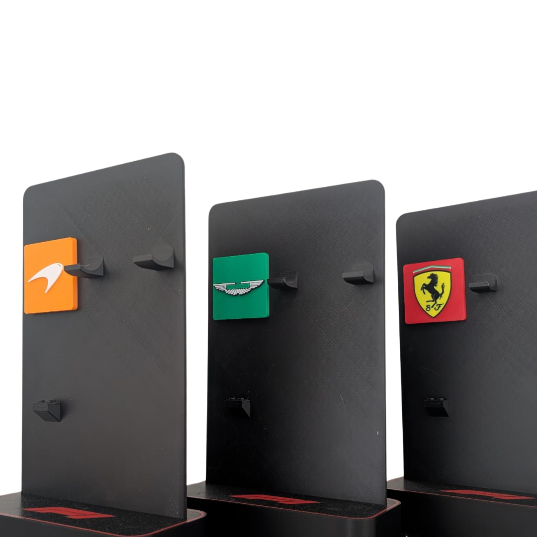 Soporte 3D para coches de LEGO con logo personalizable