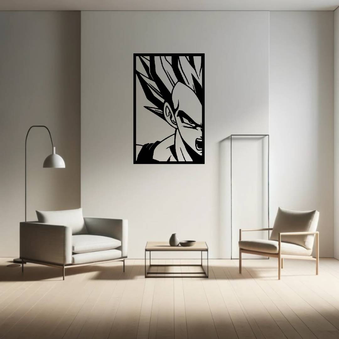 Cuadro Wall art de Vegeta (Dragon Ball) hecho en madera