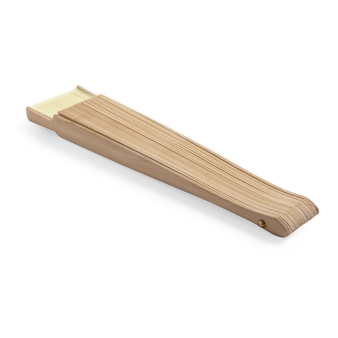 Abanico de Madera Grabado doble en Varilla e interior - Paloma