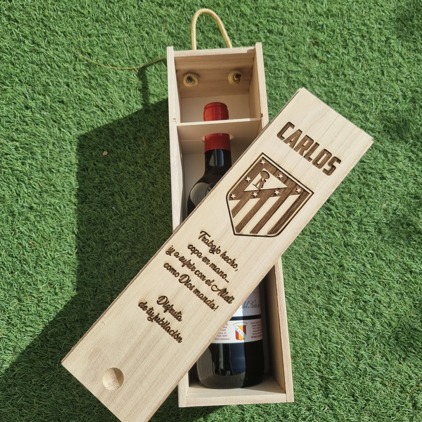 Caja de Madera Premium para Vino – Personalizable con Grabado Láser (Madera de Paulownia)