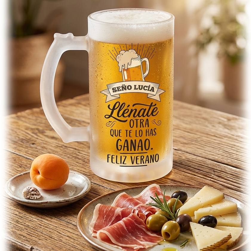 Jarra de Cerveza de Cristal Mate Personalizable – 500ml 🍺