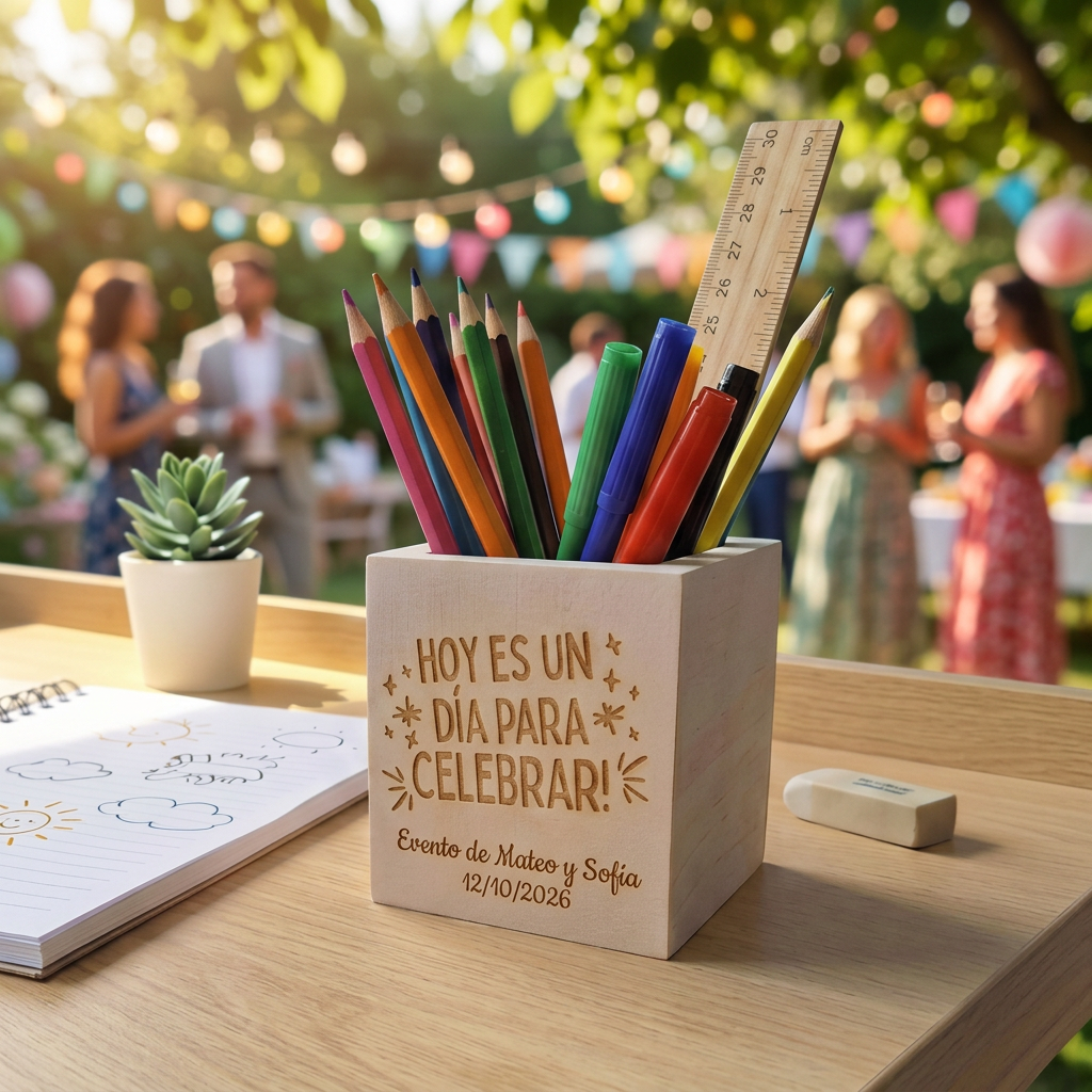 Lapicero de Madera Personalizado "Día para Celebrar"
