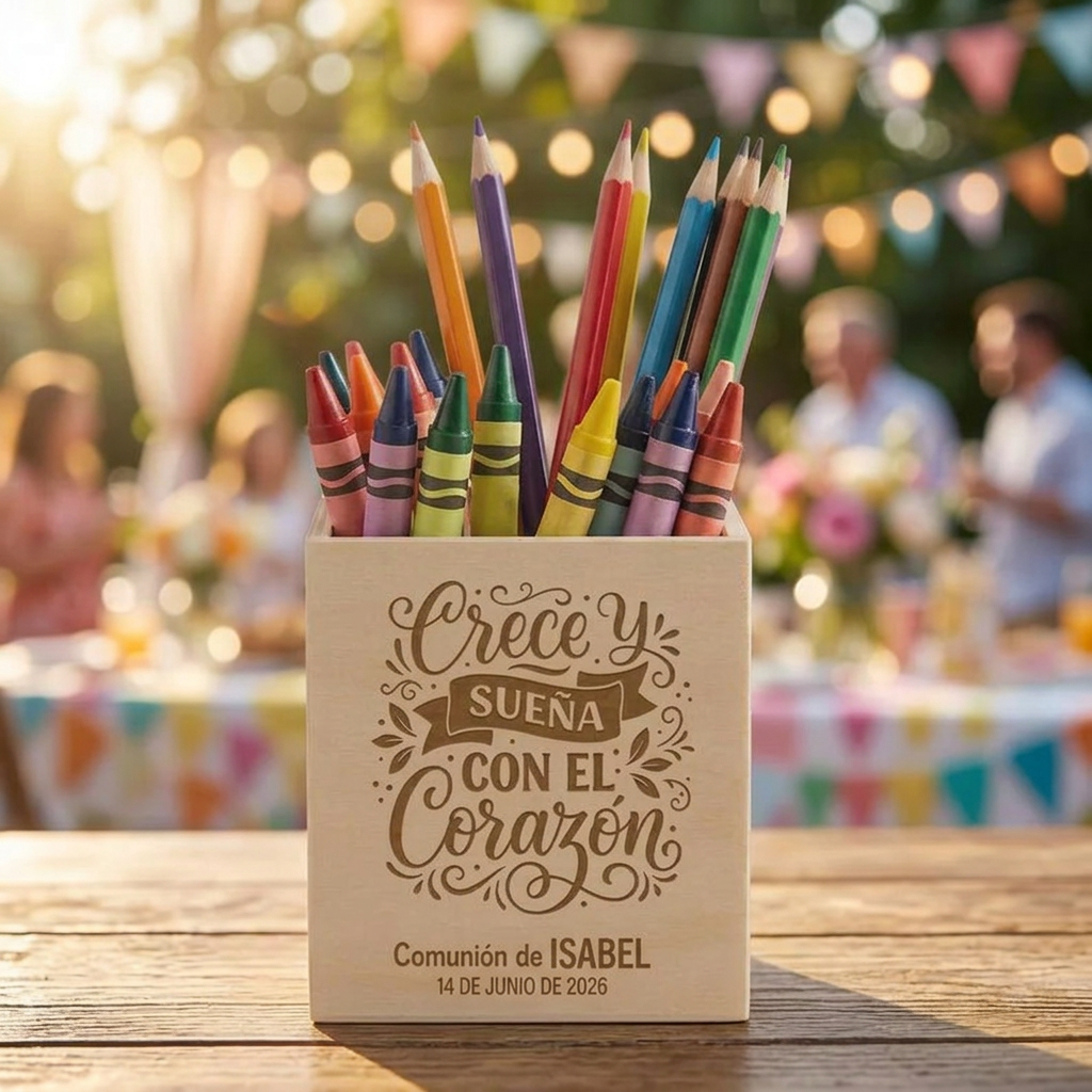 Lapicero de Madera "Crece y Sueña con el Corazón" - Personalizado