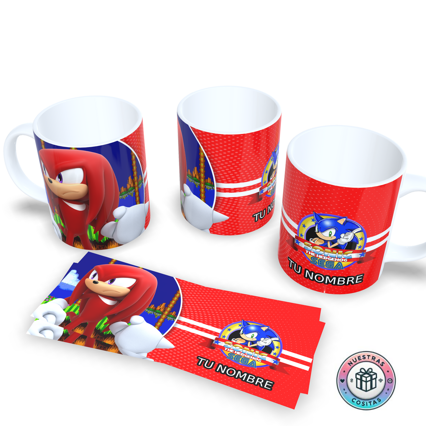 Taza Knuckles – Sonic the Hedgehog | Regalo original para niños fans de Sonic