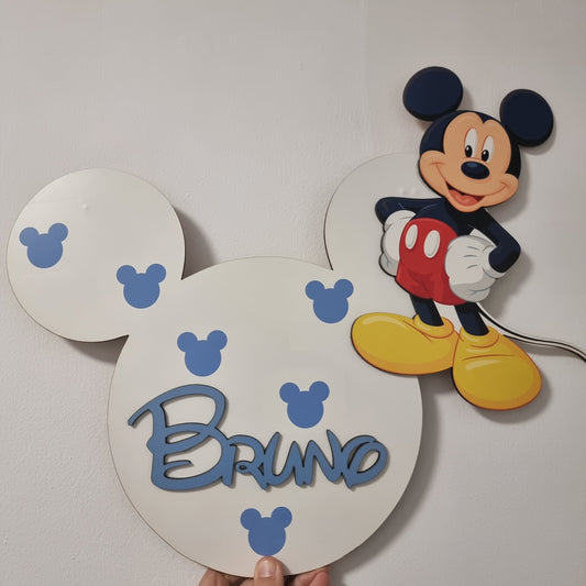Mickey Mouse Personalizado de Madera - Decoración Infantil