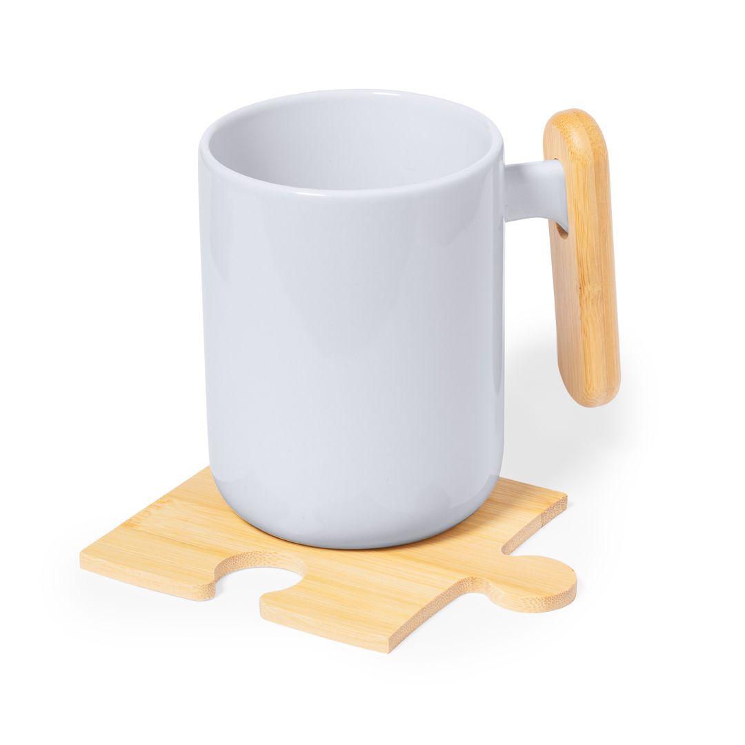 Set 4 posavasos puzle de bambú · Puzle Vaso