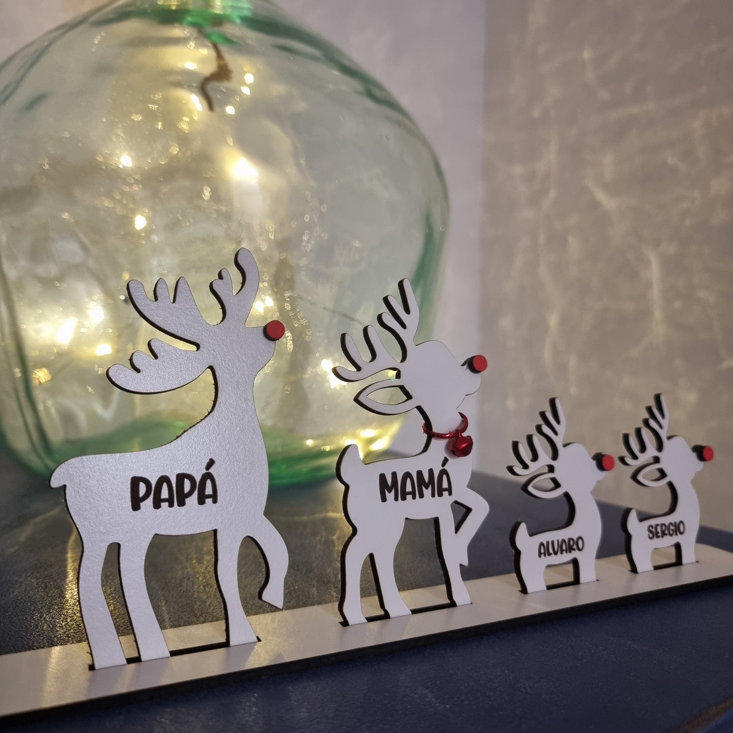 Familia de Renos Personalizable en Madera