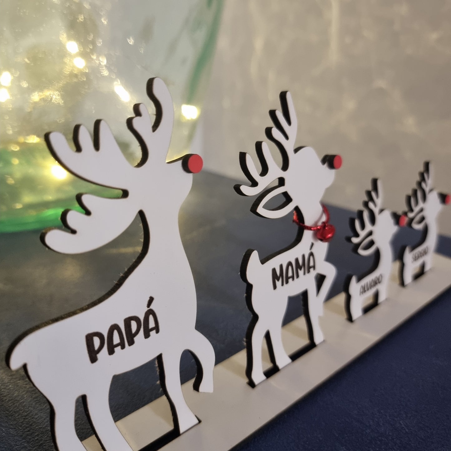 Familia de Renos Personalizable en Madera