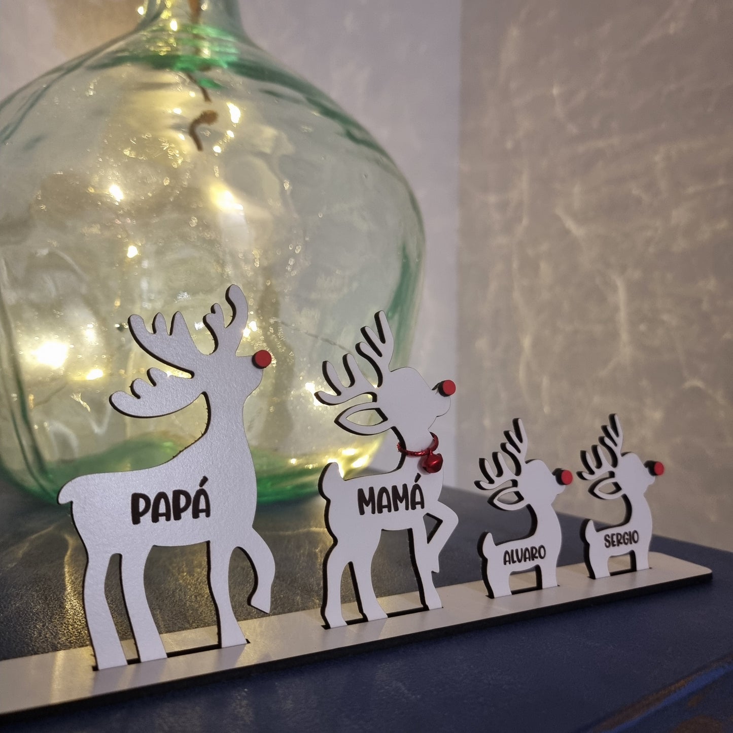 Familia de Renos Personalizable en Madera