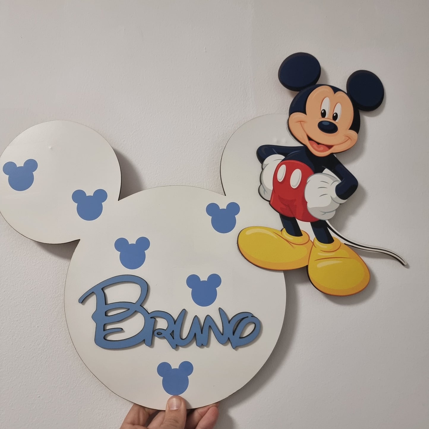 Mickey Mouse Personalizado de Madera - Decoración Infantil