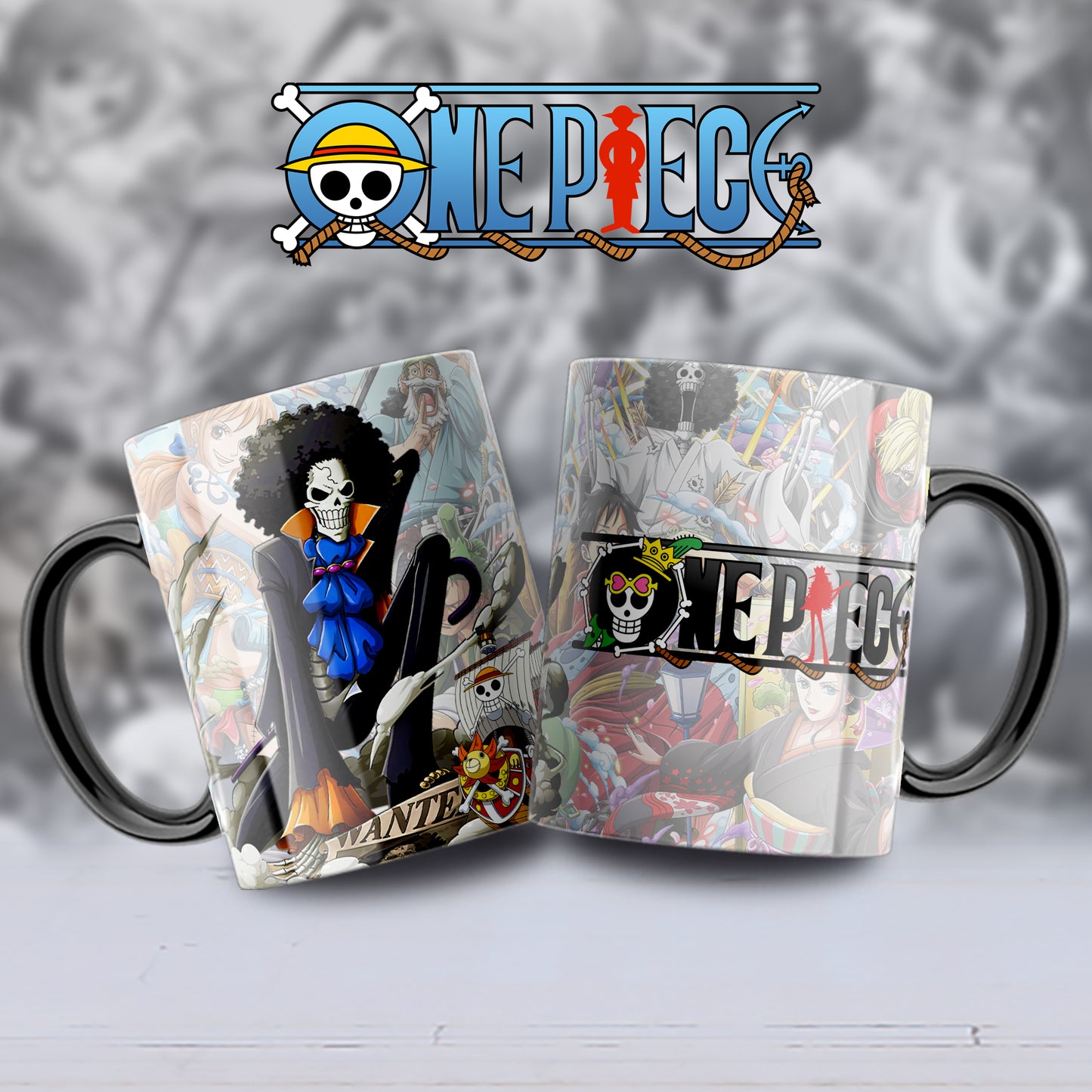 Taza One Piece – Diseño de Brook y el Thousand Sunny
