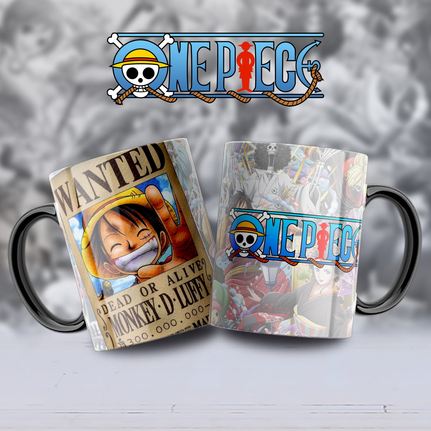 Taza One Piece – Cartel de recompensa de Monkey D. Luffy