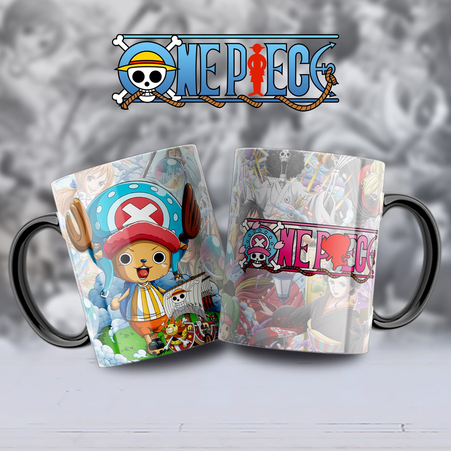 Taza One Piece – Diseño de Chopper y el Thousand Sunny