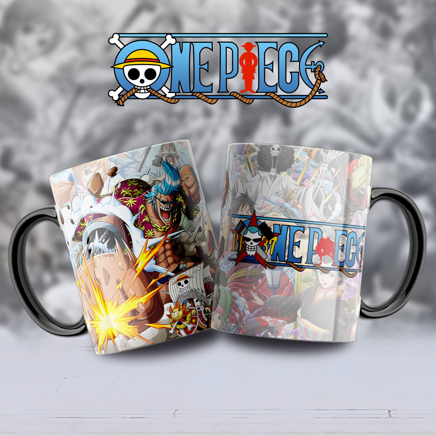 Taza One Piece – Diseño de Franky y el Thousand Sunny