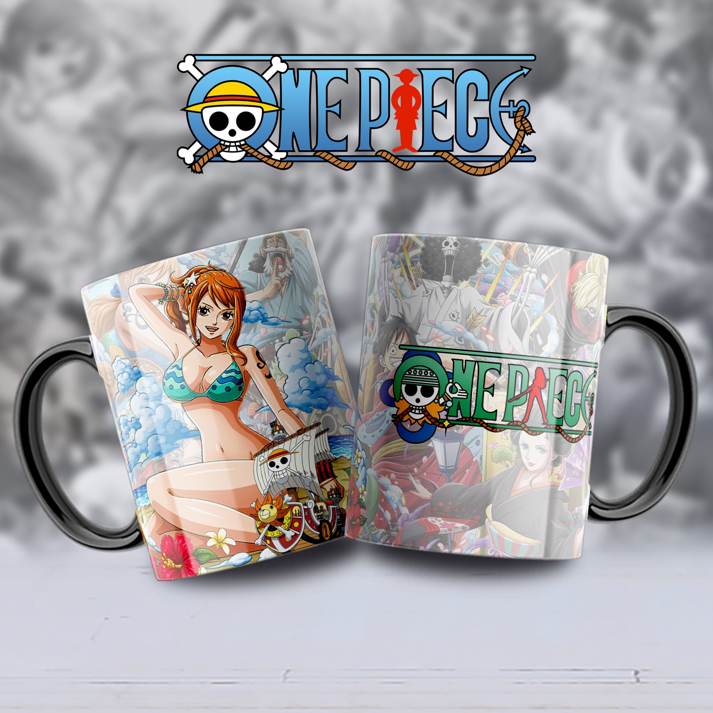 Taza One Piece – Diseño de Nami y el Thousand Sunny