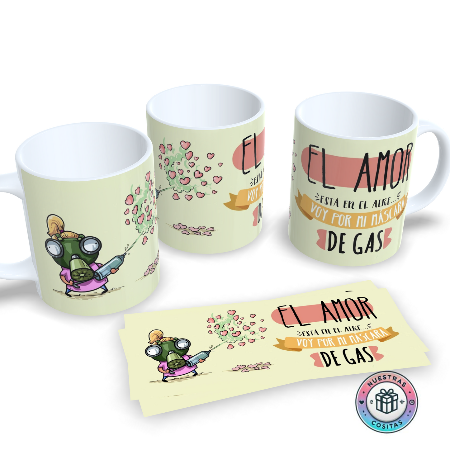 Taza Anti-Cupido Personalizada - Humor, Café y Cero Drama - Diseño 2