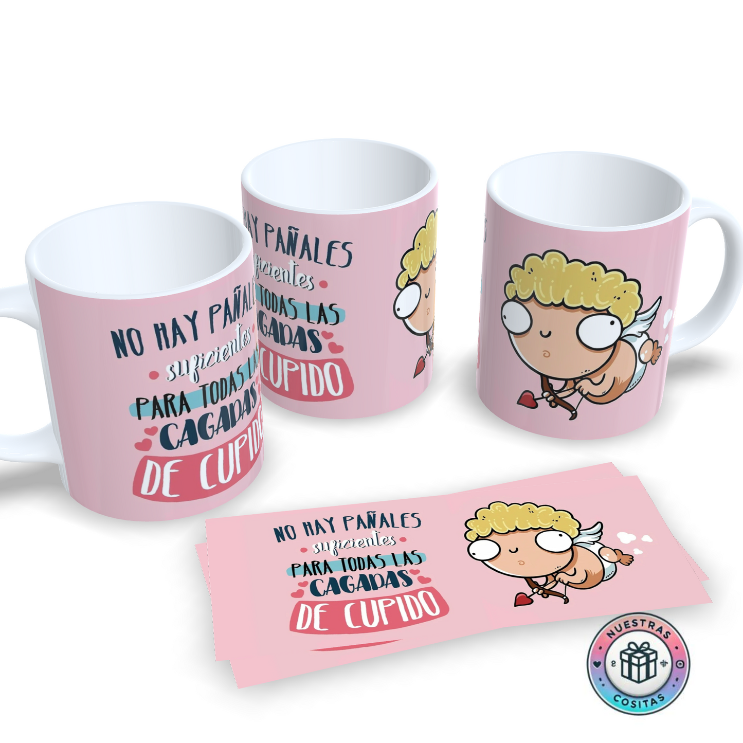 Taza Anti-Cupido Personalizada - Humor, Café y Cero Drama - Diseño 3