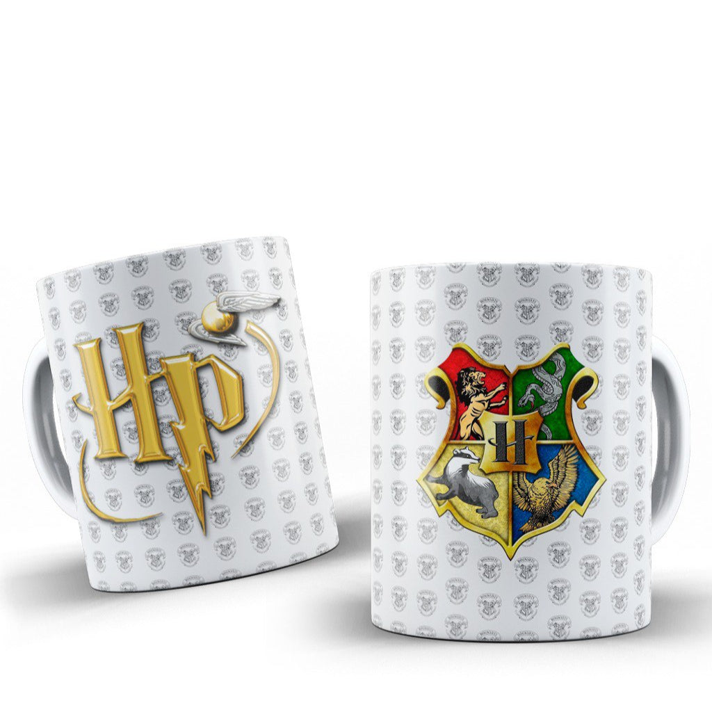 Taza Hogwarts – Escudo de las cuatro casas de la escuela de magia