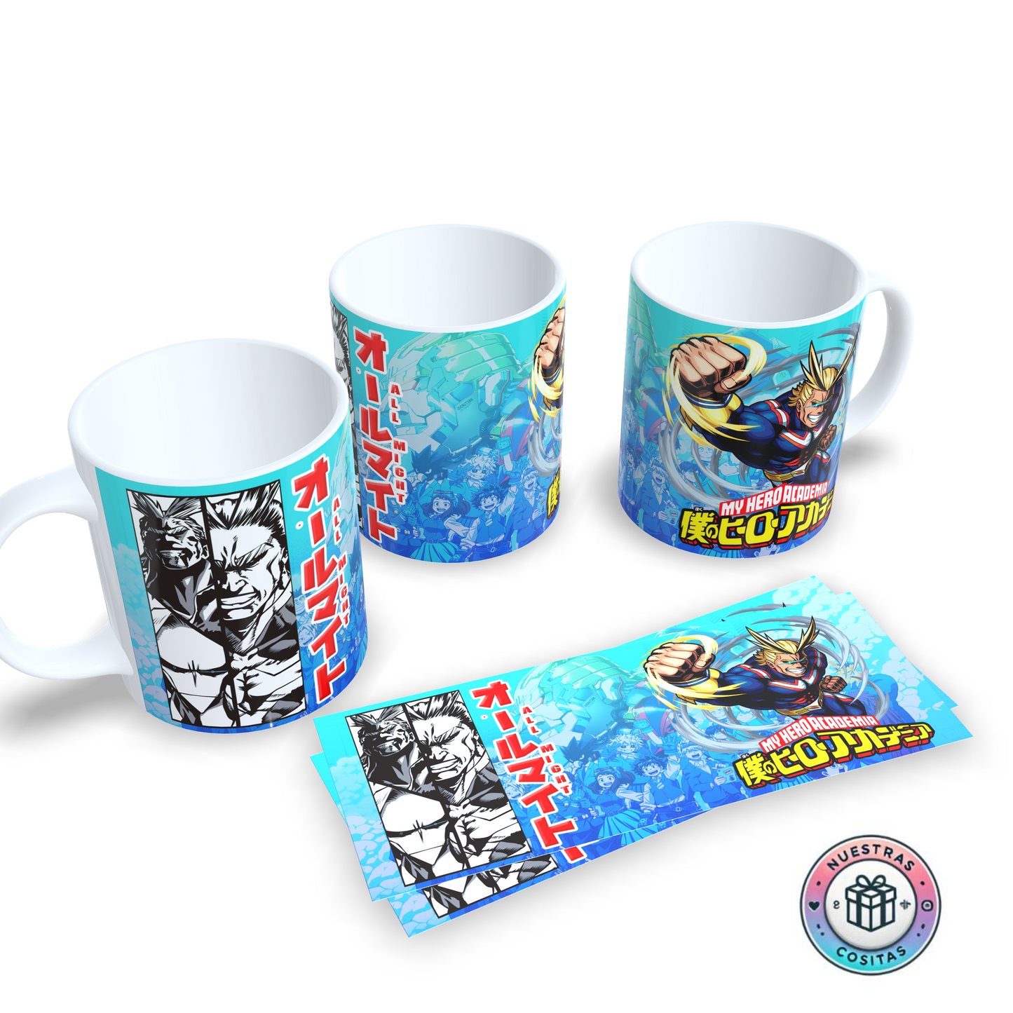 Taza All Might My Hero Academia – Diseño épico a color y manga