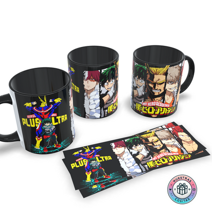Taza My Hero Academia – Plus Ultra con Deku, All Might, Todoroki y Bakugo