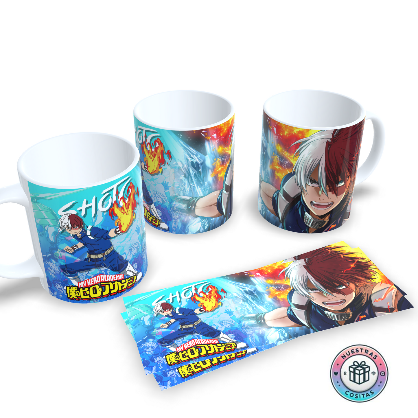 Taza My Hero Academia – Shoto Todoroki fuego y hielo