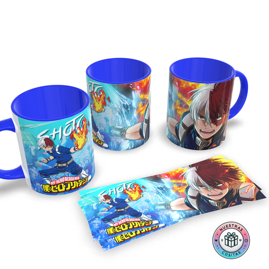 Taza My Hero Academia – Shoto Todoroki fuego y hielo
