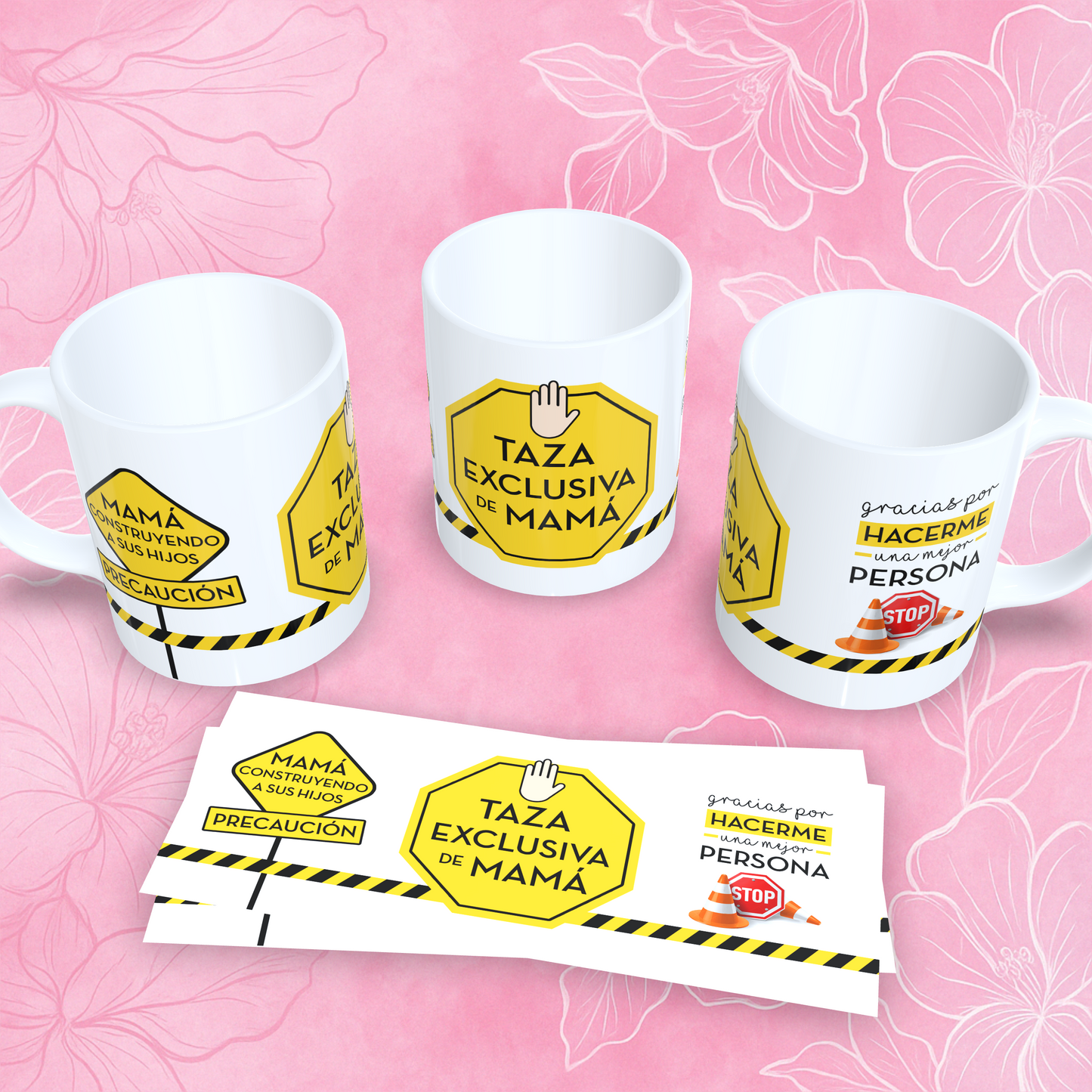 Taza divertida para mamá - Diseño de precaución - Regalo original Día de la Madre