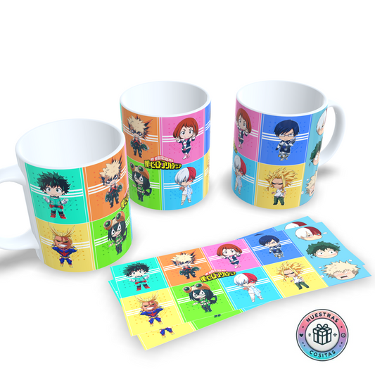 Taza My Hero Academia – Personajes Chibi a color