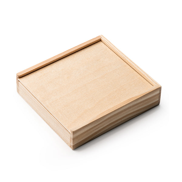 Set de baraja francesa y dados en caja de madera · Crudo