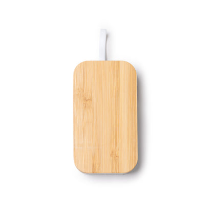 Hub USB de bambú con soporte para móvil · Crudo