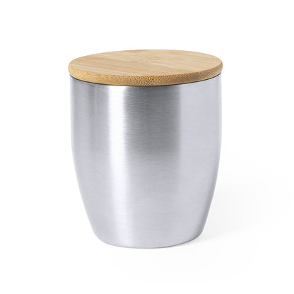 Vaso térmico pequeño con tapa de bambú 280 ml