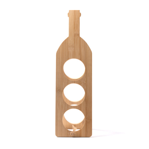 Botellero plegable de bambú para 3 botellas · Crudo
