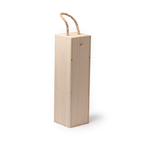 Caja de madera para botella de vino con asa