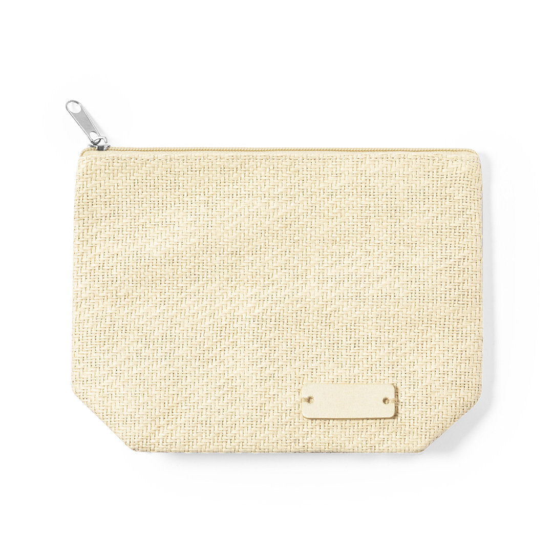 Neceser con placa de madera grabable · Natural