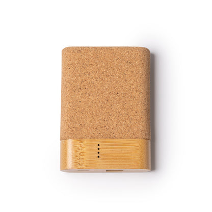 Batería externa de corcho y bambú 5000 mAh · Crudo