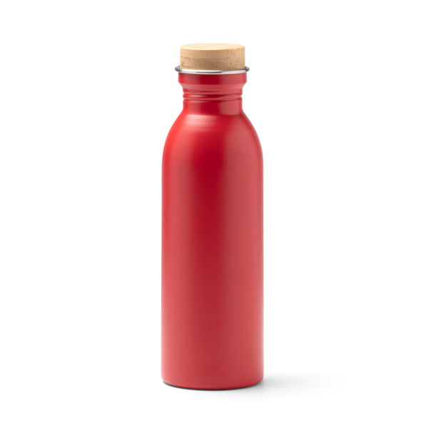 Botella de acero reciclado mate 650 ml con tapón de bambú
