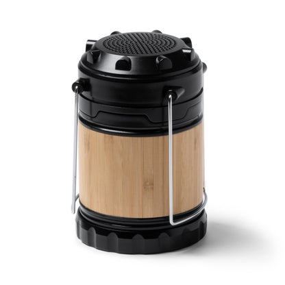 Altavoz Bluetooth de bambú con lámpara