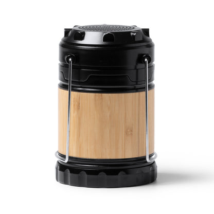 Altavoz Bluetooth de bambú con lámpara · Crudo