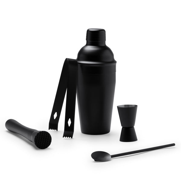 Set de cóctel negro de acero inoxidable