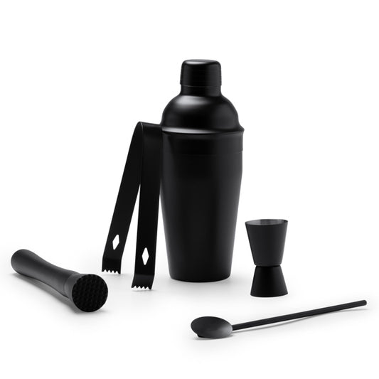 Set de cóctel negro de acero inoxidable