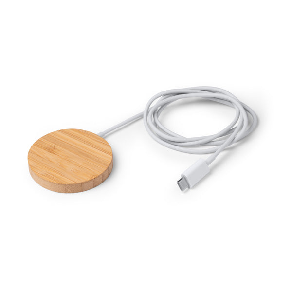 Cargador inalámbrico magnético de bambú 15 W