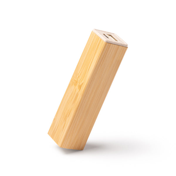 Batería externa de bambú 2600 mAh tipo barra