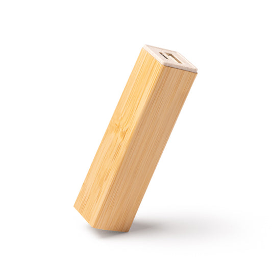 Batería externa de bambú 2600 mAh tipo barra
